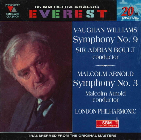 Ralph Vaughan Williams. Symphony No. 9, Malcolm Arnold. Symphony No. 3