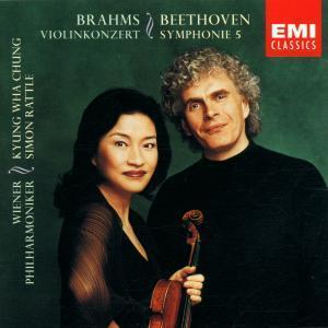 Simon Rattle &amp; 정경화 / Beethoven: Symphony No.5 Op.67, Brahms: Violin Concerto Op.77