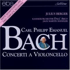 Julius Berger / Jack Martin Handler / C.P.E. Bach : Cello Concerto Wq170, 172, 171