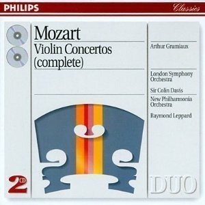 Arthur Grumiaux / Colin Davis / Raymond Leppard / Mozart : Violin Concertos No.1-5, Sinfonia Concertante K.364 (2CD)