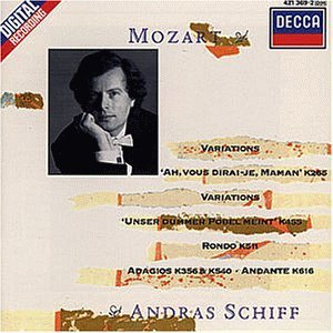 Andras Schiff / Mozart: 12 Variations On &#039;Ah Vous Dirai-Je,Maman&#039;K.265, Andante for Mechanical Organ K 616, 10 Variations On &#039;Unser Dummer Pobel Meint&#039; K.455, Etc (미개봉)